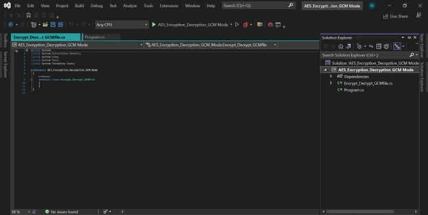 Code example