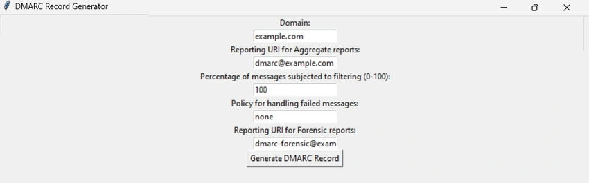 DMARC Record generator