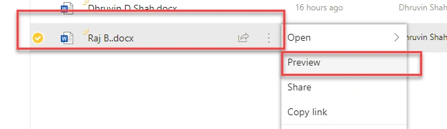 Preview document
