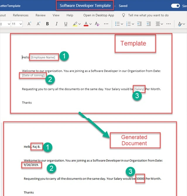 Document template