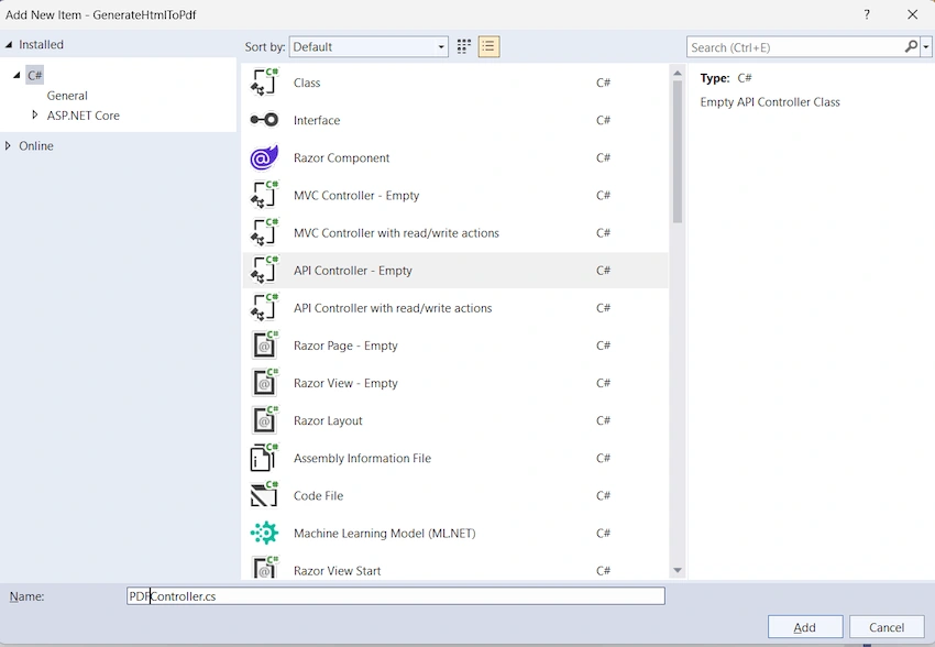 Generate PDF Files in .NET Core 6 Web API Using PDFSharp
