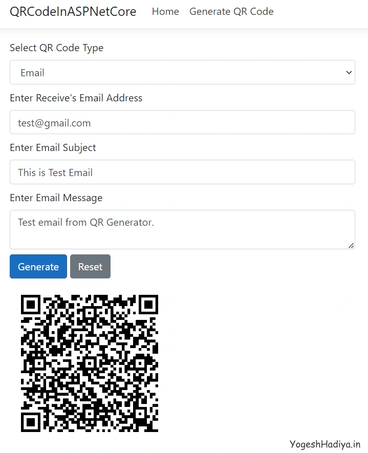 Generate QR Code in ASP.Net Core MVC