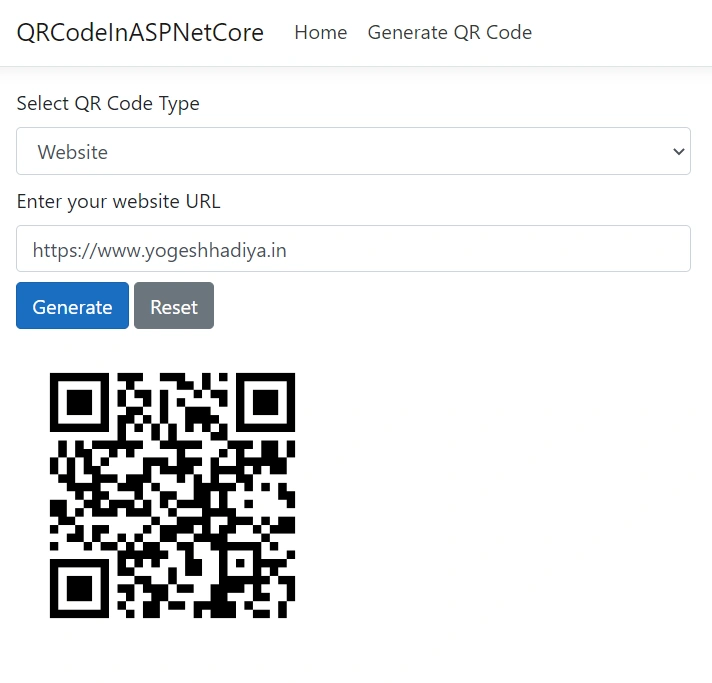 Generate QR Code in ASP.Net Core MVC