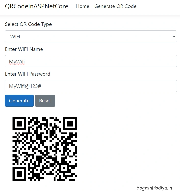 Generate QR Code in ASP.Net Core MVC