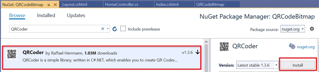 Generate QR Code In .NET Core Using Bitmap