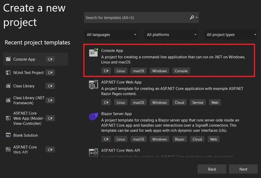 Create new project