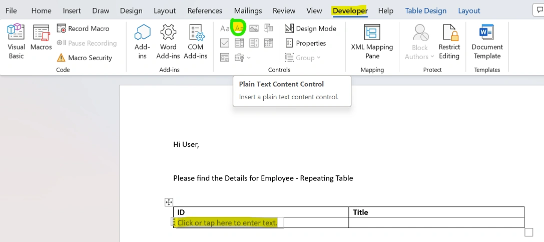 Generate Word Document Template Using Power Automate