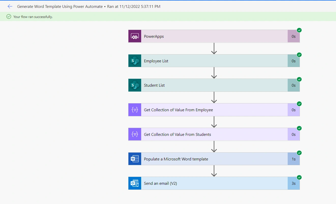 Generate Word Document Template Using Power Automate