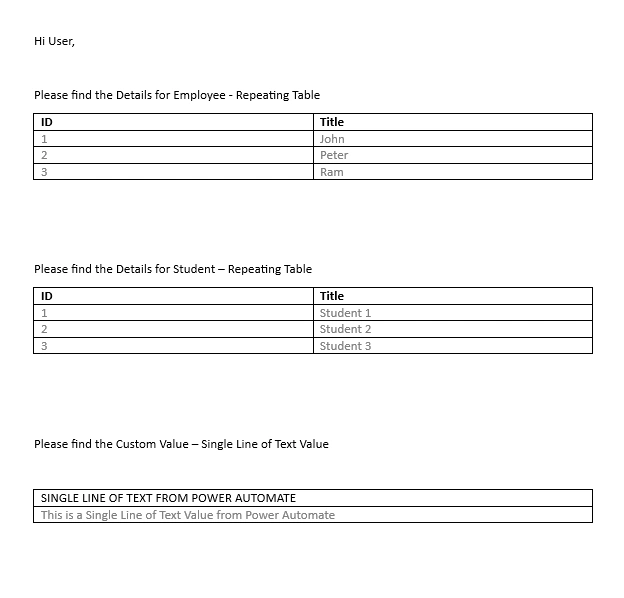 Generate Word Document Template Using Power Automate