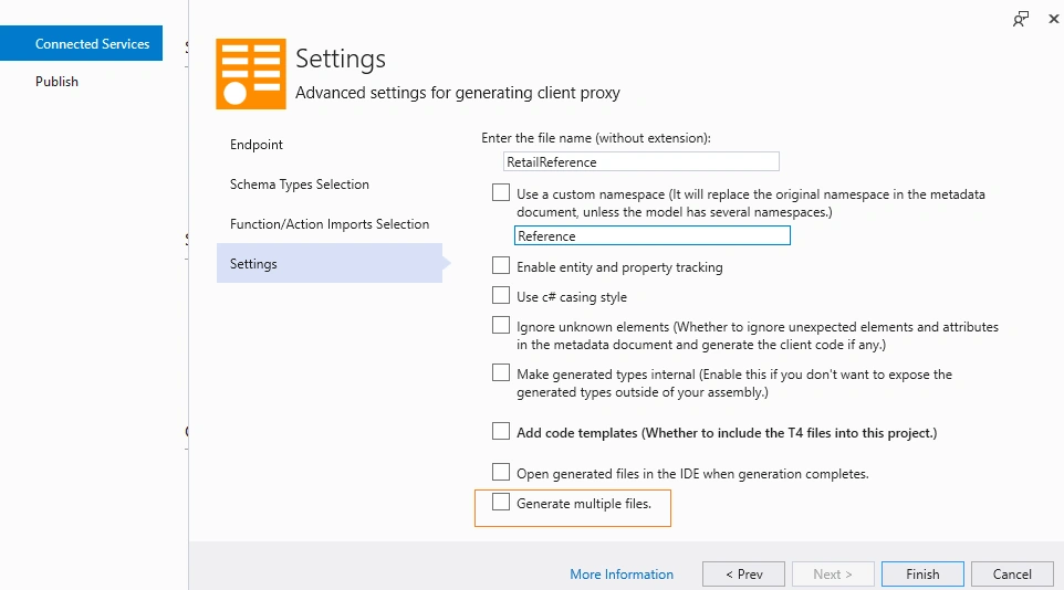 Generating Client Code from OData Metadata