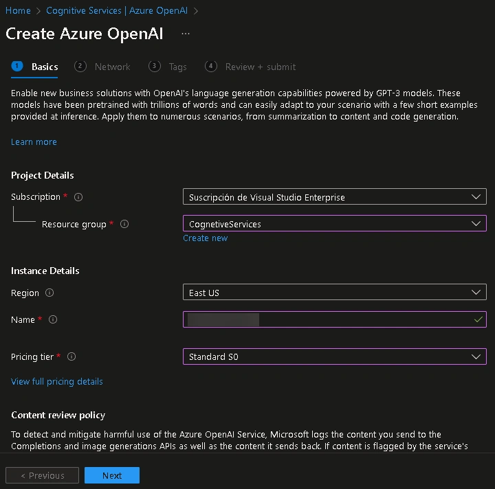 Generating Code with Azure OpenAI Codex