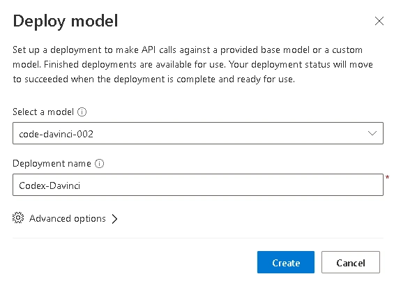 Generating Code with Azure OpenAI Codex