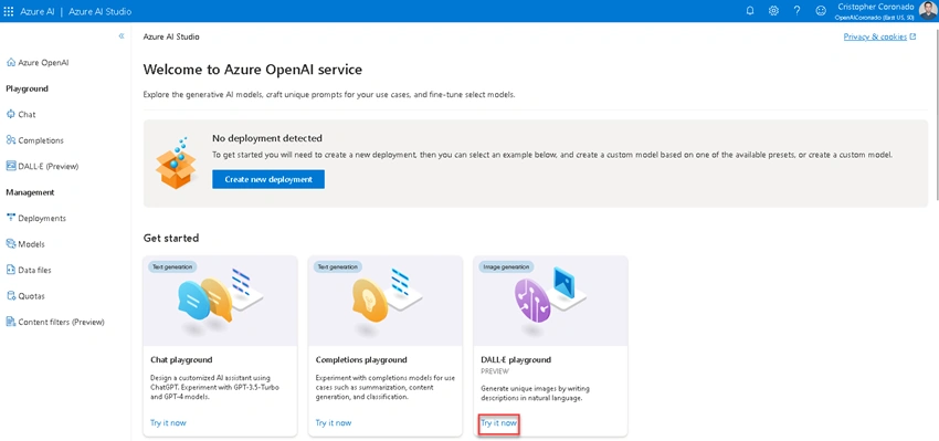 Images with Azure OpenAI DALL-E