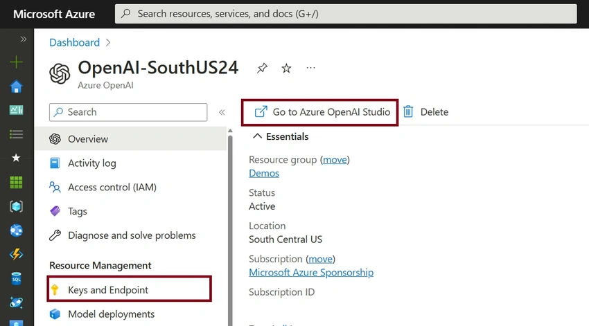 Azure OpenAI resource