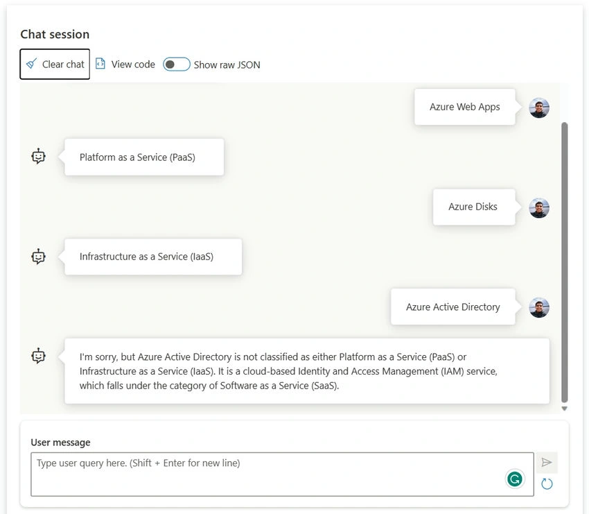 Chat examples