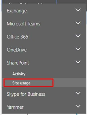 Select a report drop-down list