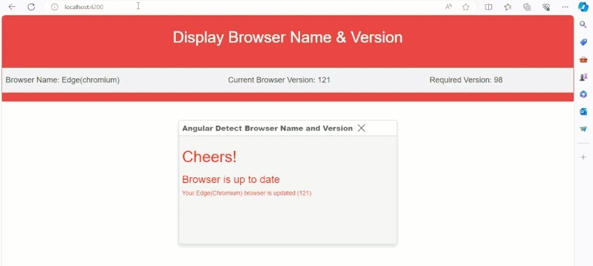 Display Browser Name and Version