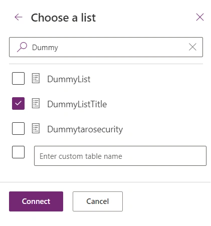 Choose SharePoint List