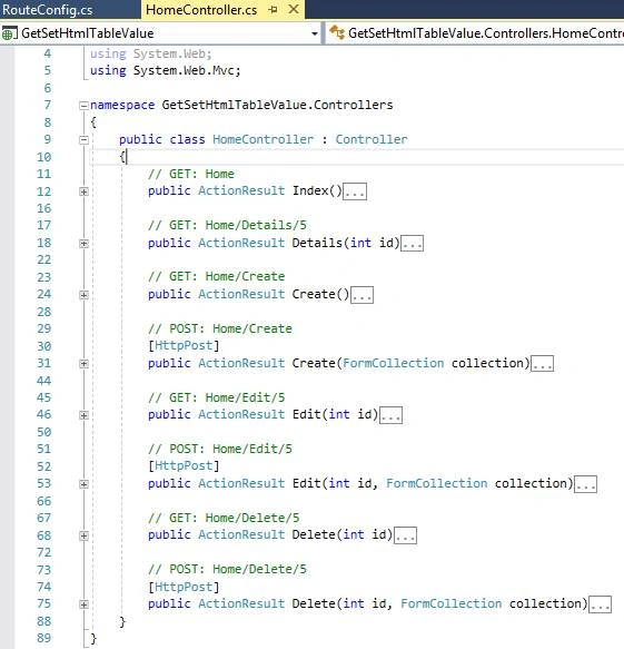 Default Actionmethod