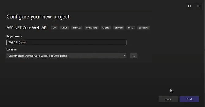 ASP.NET Core web API with Entity Framework core