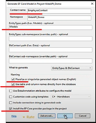 ASP.NET Core web API with Entity Framework core