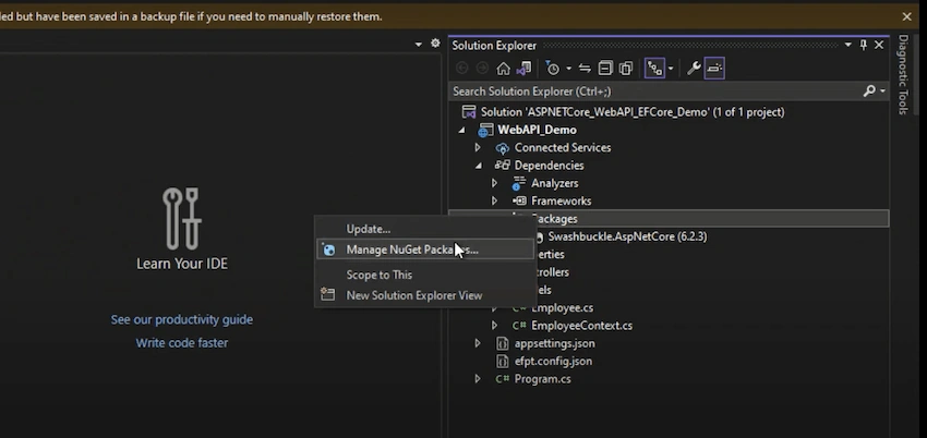 ASP.NET Core web API with Entity Framework core
