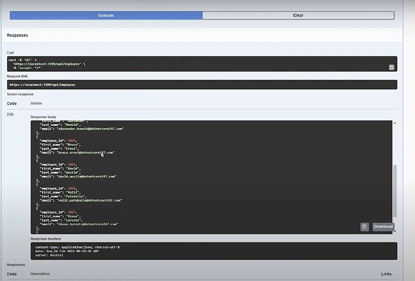 ASP.NET Core web API with Entity Framework core
