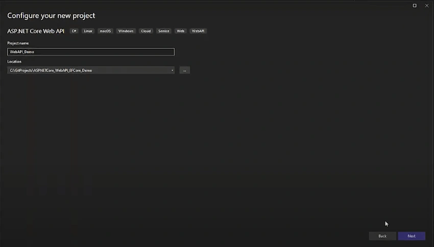 ASP.NET Core web API with Entity Framework core