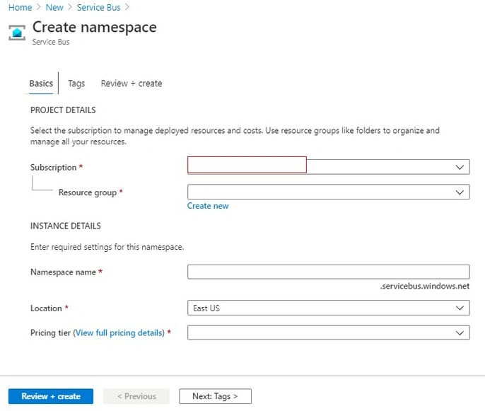 Create button