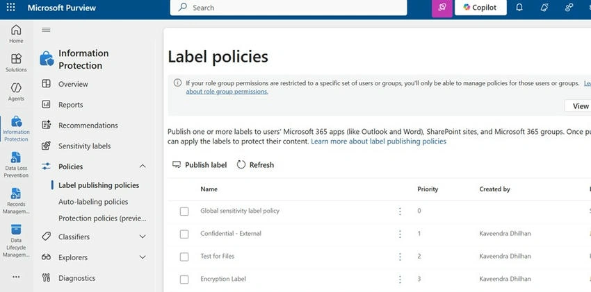 Label Policies