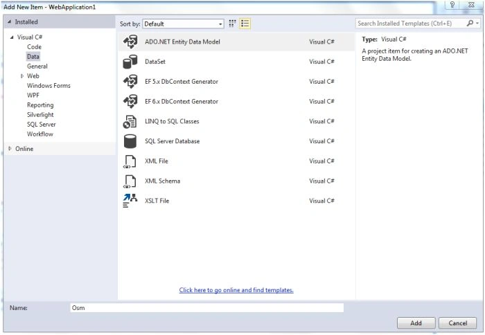 ADO.NET Entity Data model