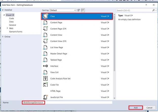 Getting Data From Azure In Android And Windows Using Xamarin.Forms