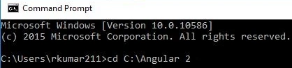 After installing angular