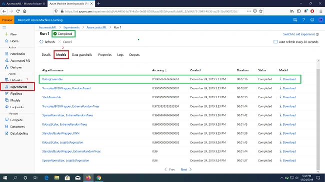 Azure Automated Machine Learning