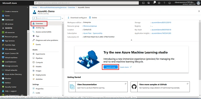 Azure ML studio
