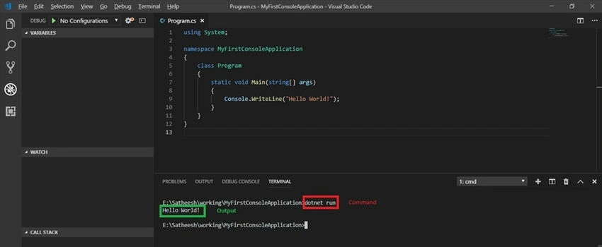 Dotnet run