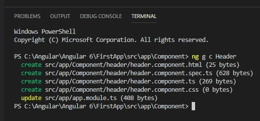 create component Header 