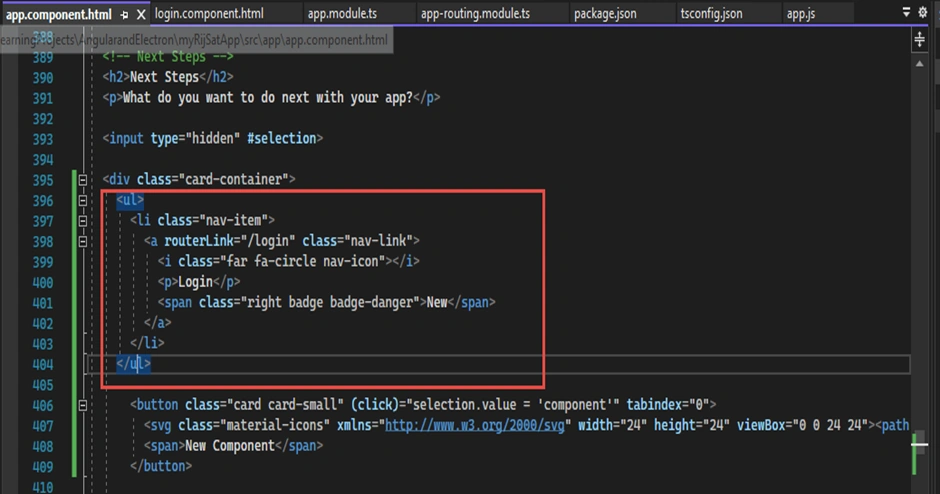 create angular electron application