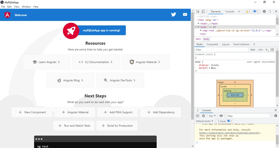 create angular electron application