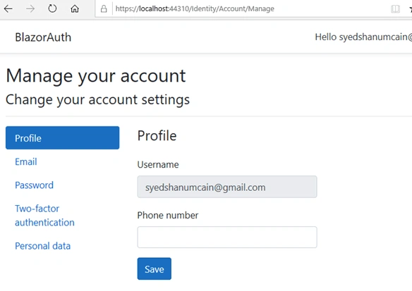 User details