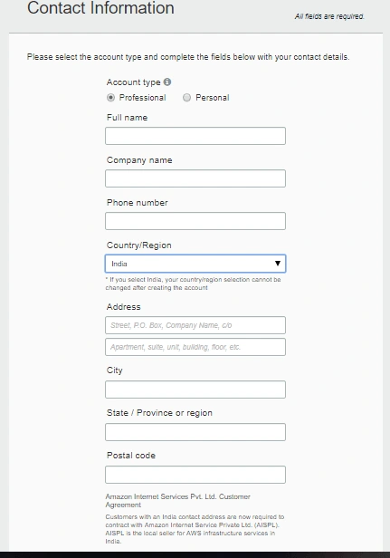 Create a Free AWS account for one year