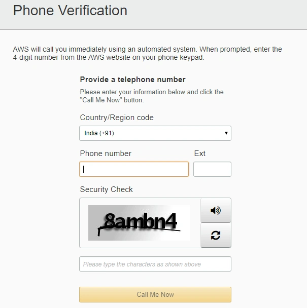 Create a Free AWS account for one year