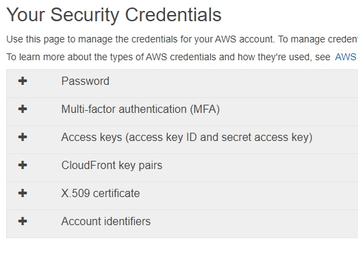 create Access Keys
