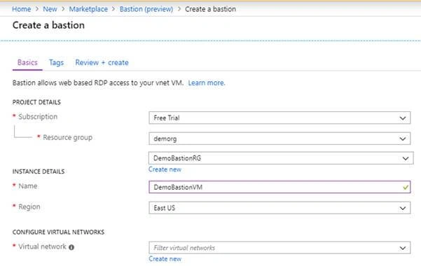 Azure Bastion (Preview) Service