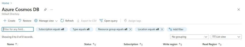 Azure Cosmos DB Account