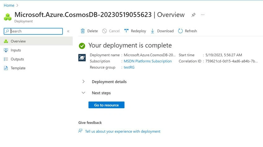 Azure Cosmos DB Account