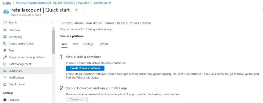 Azure Cosmos DB Account