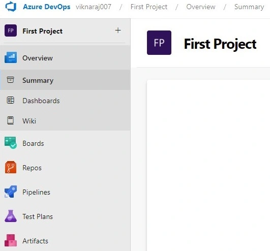 Azure Devops First Project-