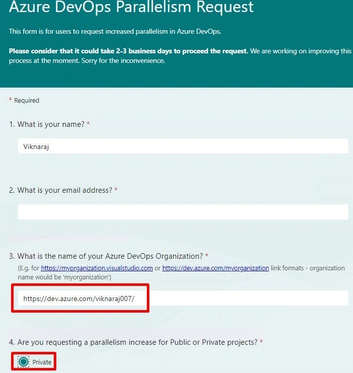 Azure Devops Parallelism Request-