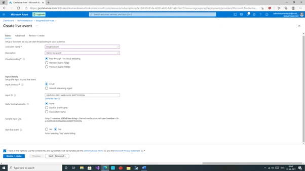 Getting Started With Azure Media Services - Live Streaming